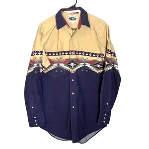 Cumberland Outfitters VTG Men's Pearl Snap Western Southwestern Rodeo Shirt L